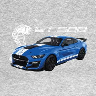 GT500 Mustang shelby cobra velocity blue T-Shirt